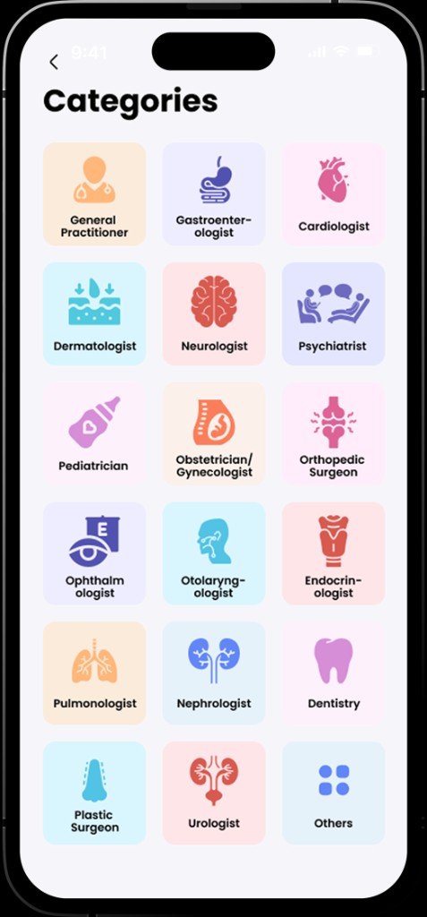 Tabeby patient app medical specialties